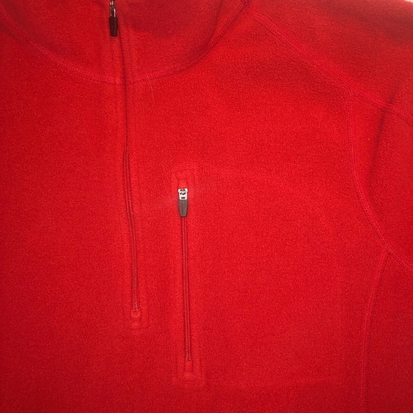 Ll bean red quarter zip pocket fleece sz medium - Picture 3 of 4